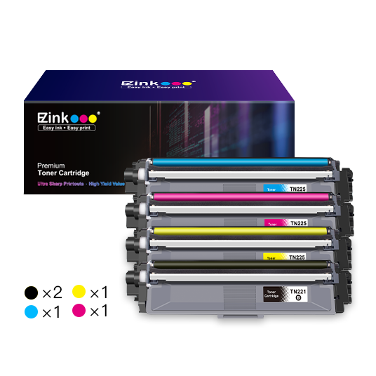 Brother TN221 TN225 Compatible Toner Cartridge (5 Pack)