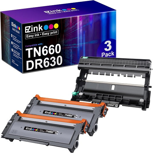 Lot DR630 Drum and TN660 Toner Compatible With Brother MFC-L2720DW DCP- L2520DW