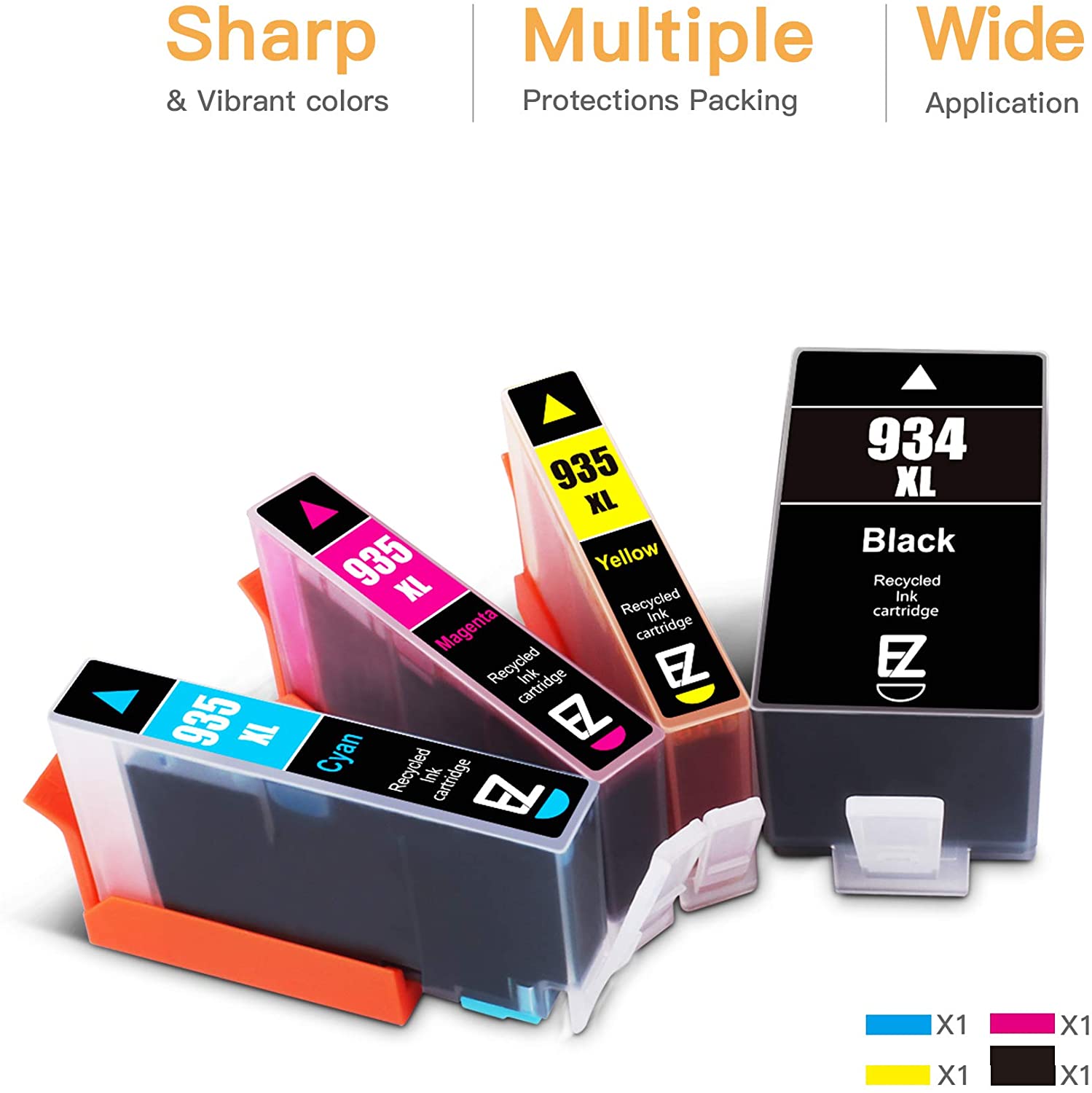HP 934XL 935XL Compatible Ink Cartridge (4 Pack)