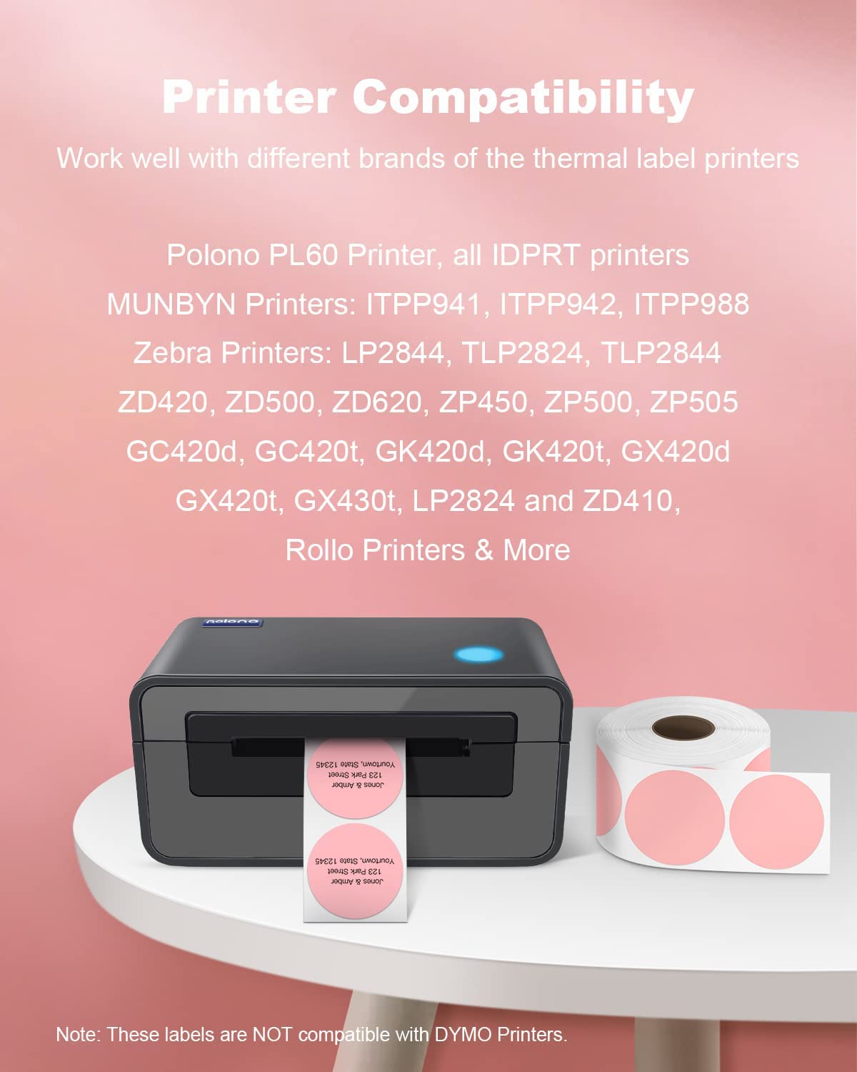 Pink deals Thermal Printer Munbyn